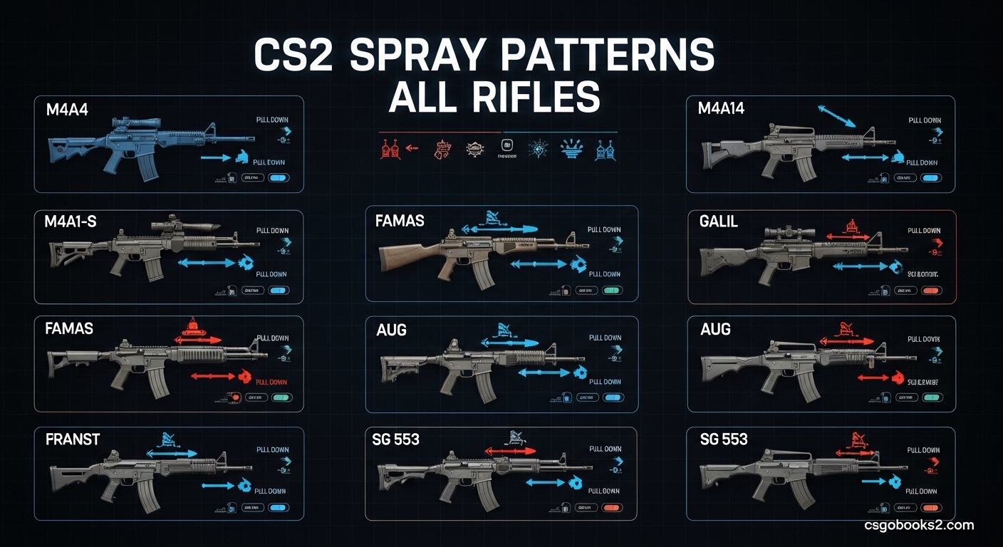 CS2 Spray Patterns All Rifles