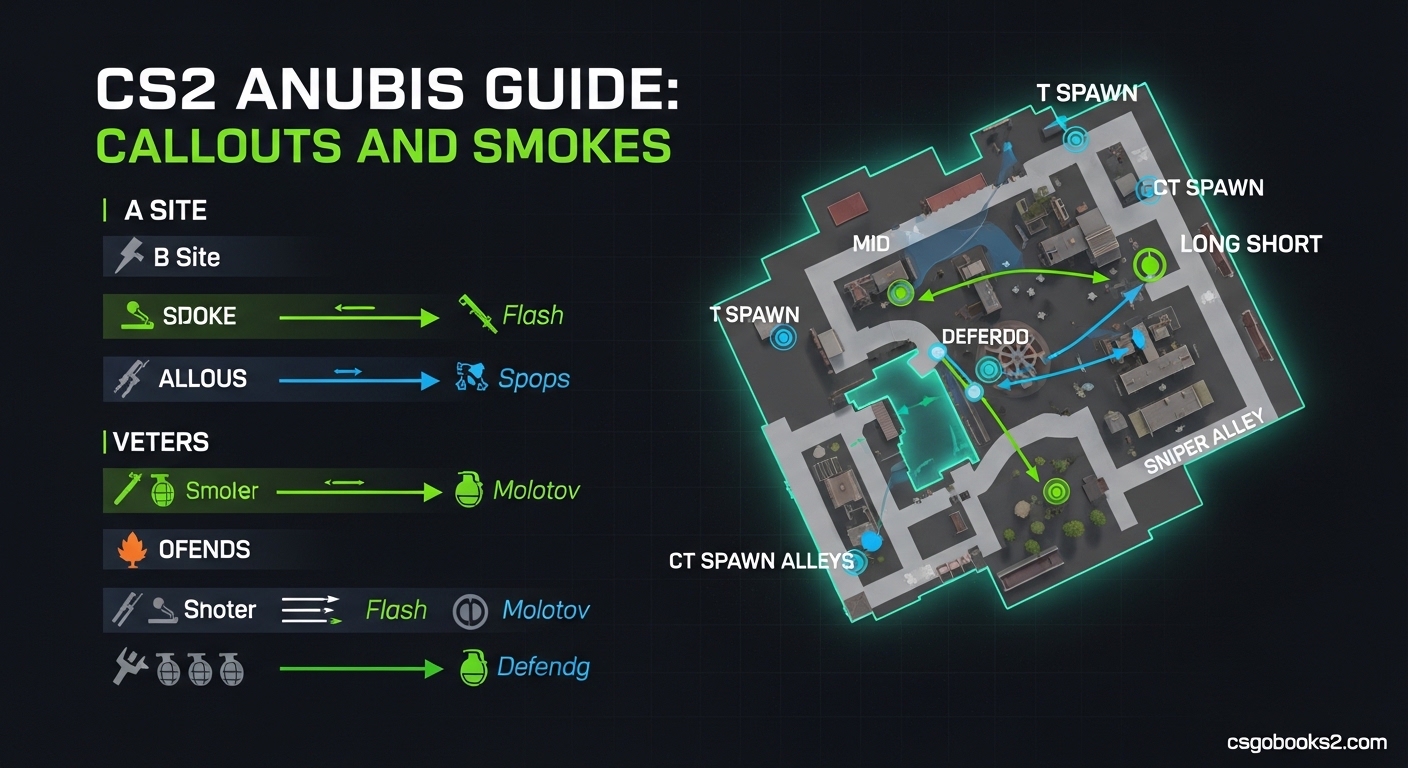 CS2 Anubis Guide Callouts and Smokes